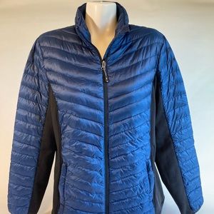 New 32 Degrees Blue Nylon Black Polyester Down Puffer size XL